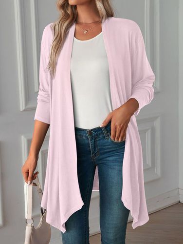 Knitted Casual Plain Kimono - Modetalente - Modalova