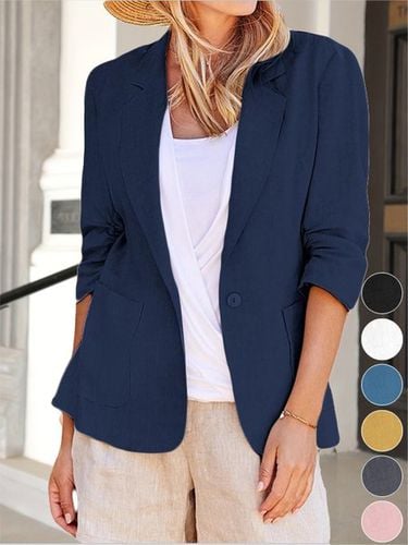 Plain Shawl Collar Casual Loose Blazer - Just Fashion Now - Modalova