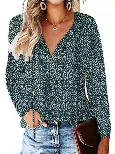 Loose Casual Ditsy Floral V Neck Blouse - Just Fashion Now - Modalova