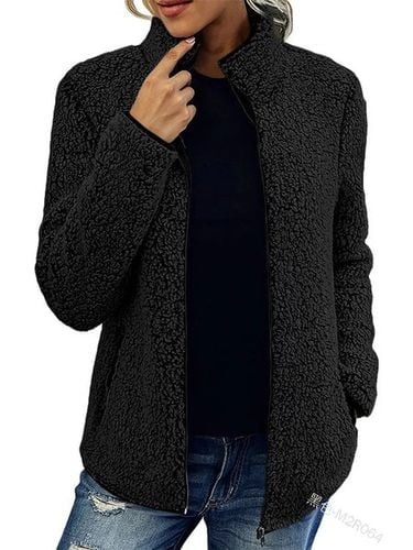 Shawl Collar Casual Fluff/Granular Fleece Fabric Teddy Jacket - Modetalente - Modalova