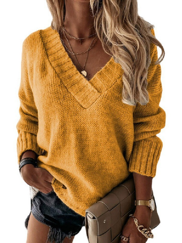 Yarn/Wool Yarn Casual Sweater - Just Fashion Now - Modalova