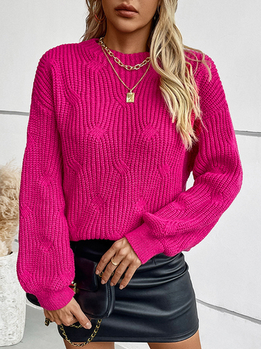 Casual Plain Sweater - Just Fashion Now - Modalova