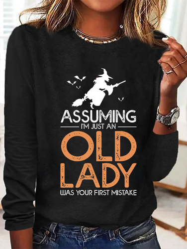 Assuming I'm Just An Old Lady Was Your First Mistake Halloween T-Shirt - Just Fashion Now - Modalova