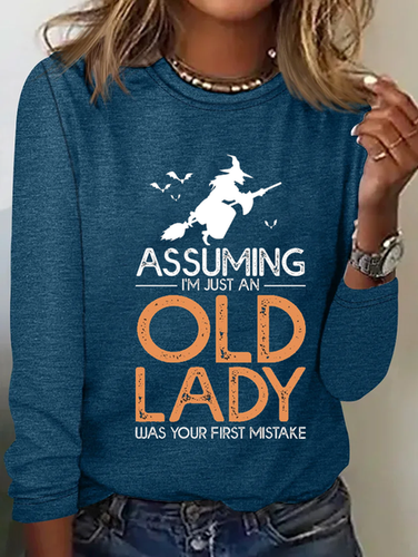 Assuming I'm Just An Old Lady Was Your First Mistake Halloween T-Shirt - Just Fashion Now - Modalova