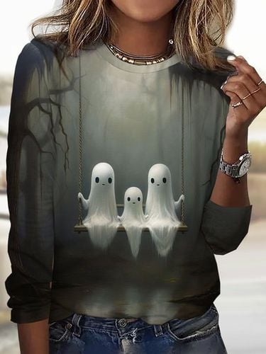 Halloween Crew Neck Casual T-Shirt - Modetalente - Modalova