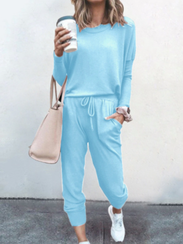 Hoodie Jersey Casual Two-Piece Set - Just Fashion Now - Modalova