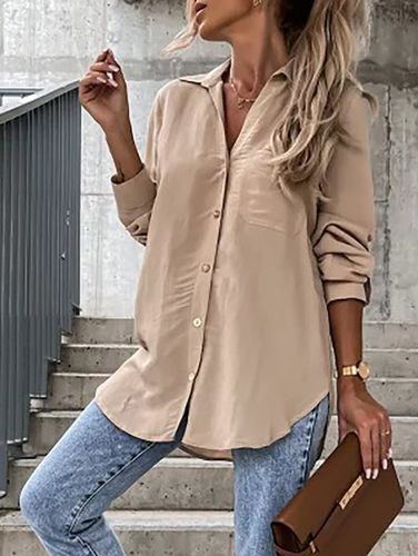 Casual Loose Buttoned Shirt Collar Shirt - Just Fashion Now - Modalova