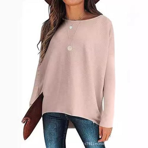 Women's Long Sleeve Blouse Spring/Fall Black Plain Crew Neck Daily Going Out Casual Top - Just Fashion Now - Modalova