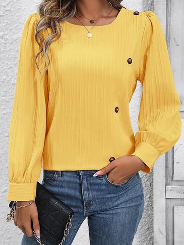 Casual Loose Buckle Blouse - Just Fashion Now - Modalova