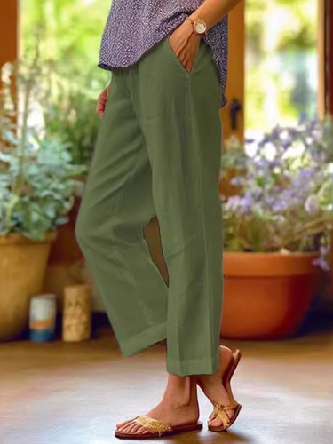 Plain Casual Pants - Modetalente - Modalova