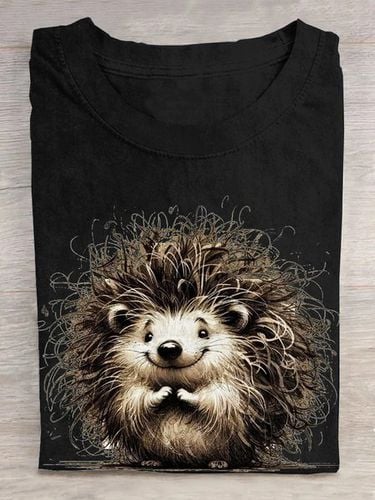 Casual Crew Neck Animal T-Shirt - Modetalente - Modalova