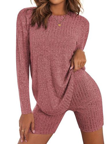 Plain Cotton Loose Casual Two-Piece Set - Just Fashion Now - Modalova