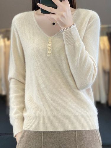 Buckle Casual Loose Sweater - Just Fashion Now - Modalova