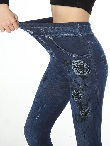 Tight Casual Floral High Elasticity Leggings - Just Fashion Now - Modalova