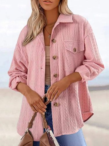 Casual Wrap Plain Buckle Jacket - Just Fashion Now - Modalova