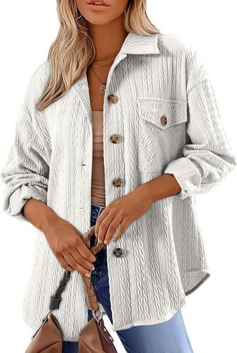 Casual Wrap Plain Buckle Jacket - Just Fashion Now - Modalova