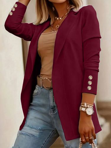 Loose Casual Buckle Plain Blazer - Modetalente - Modalova