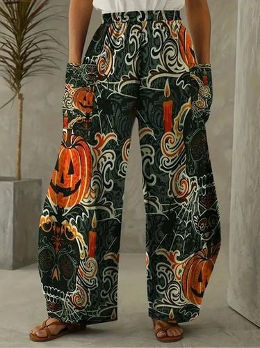 Casual Halloween Cotton And Linen Loose Pants - Just Fashion Now - Modalova