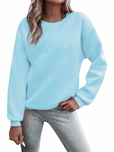 Casual Cat Jersey Crew Neck Sweatshirt - Just Fashion Now - Modalova