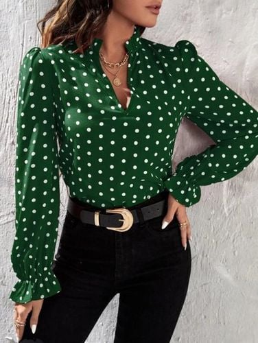 Polka Dots Casual Blouse - Just Fashion Now - Modalova