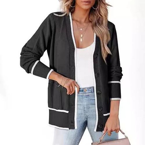 Wool/Knitting Casual Plain Buckle Cardigan - Just Fashion Now - Modalova