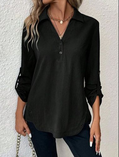 Casual Plain Blouse - Just Fashion Now - Modalova