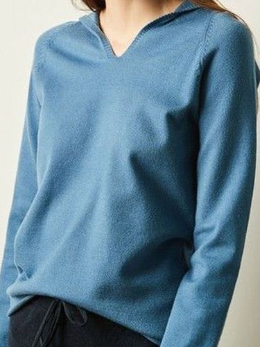 Casual Plain Hoodie Yarn/Wool Yarn Sweater - Just Fashion Now - Modalova