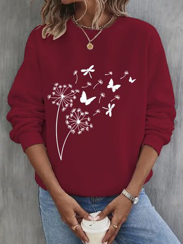 Crew Neck Cotton Casual Dandelion Sweatshirt - Just Fashion Now - Modalova