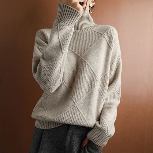 Turtleneck Casual Loose Sweater - Just Fashion Now - Modalova