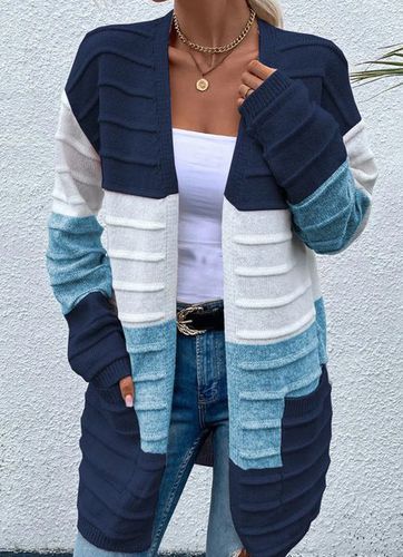 Casual Color Block Wool/Knitting Cardigan - Just Fashion Now - Modalova