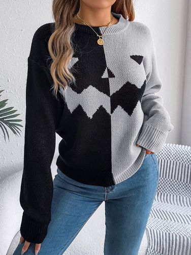 Halloween Casual Crew Neck Sweater - Just Fashion Now - Modalova