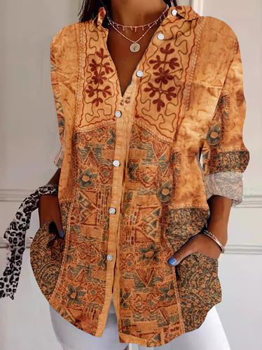 Loose Vintage Ethnic Shirt - Just Fashion Now - Modalova