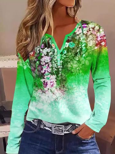 Women'sFloral V Neck Daily Going Out Casual Top - Just Fashion Now - Modalova