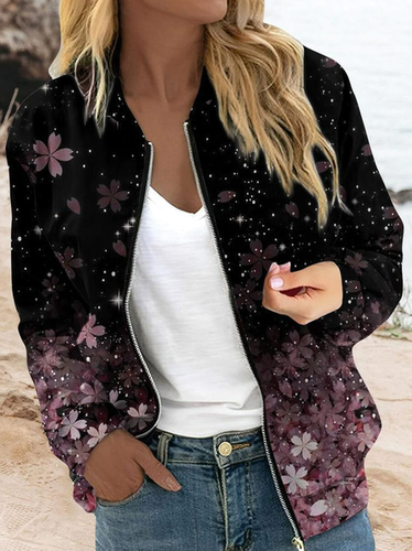 Wrap Floral Casual Jacket - Just Fashion Now - Modalova