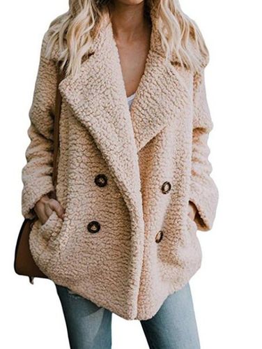 Khaki Buttoned Casual Quilted Coat - Just Fashion Now - Modalova