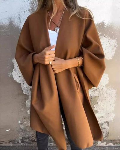 Casual Loose Imitation Cashmere Plain Coat - Just Fashion Now - Modalova