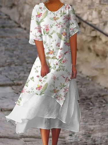 Vacation Loose Floral Dress - Just Fashion Now - Modalova