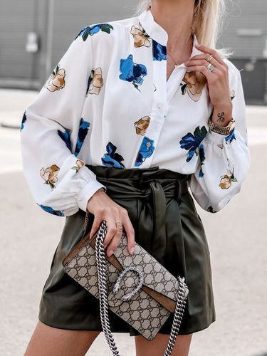 Loose Casual Floral Blouse - Just Fashion Now - Modalova