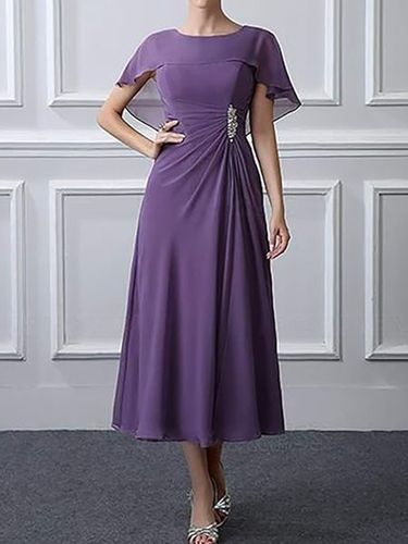 Elegant Beaded Chiffon Dress - Just Fashion Now - Modalova
