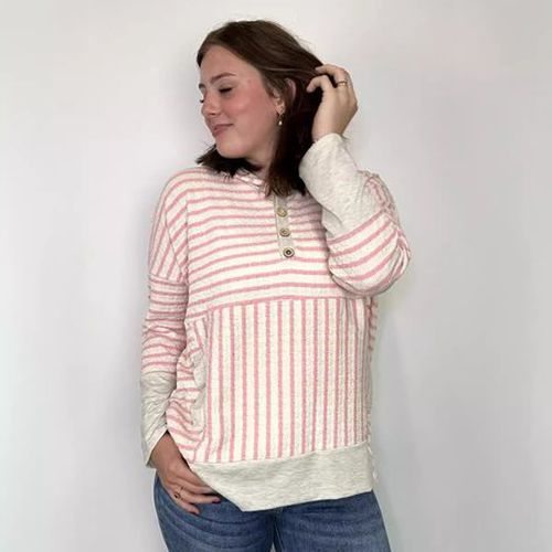 Casual Loose Hoodie Striped Hoodie - Just Fashion Now - Modalova