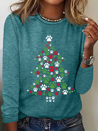 Christmas Dog Casual Long Sleeve Shirt - Just Fashion Now - Modalova