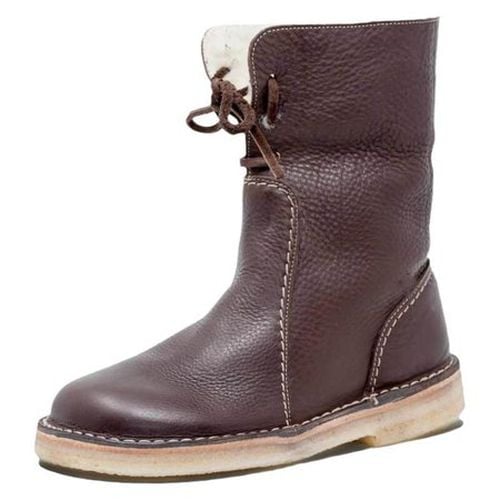 Plain Leather Autumn West Style Western Boots - Just Fashion Now - Modalova