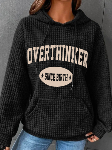 Overthinker Since Birth Simple Loose Hoodie - Just Fashion Now - Modalova