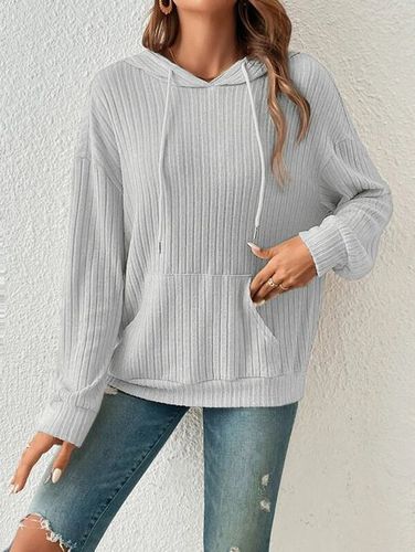 Plain Casual Hoodie Loose Hoodie - Just Fashion Now - Modalova