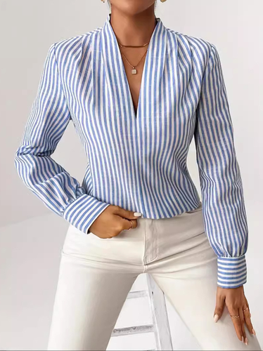 Loose Striped Casual Blouse - Just Fashion Now - Modalova