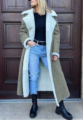 Plain Loose Shawl Collar Casual Coat - Just Fashion Now - Modalova