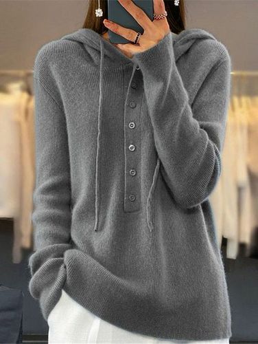 Hoodie Wool/Knitting Loose Casual Sweater - Just Fashion Now - Modalova