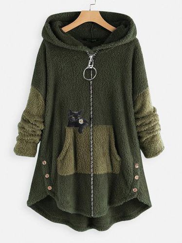 Casual Fluff/Granular Fleece Fabric Hoodie Teddy Jacket - Just Fashion Now - Modalova