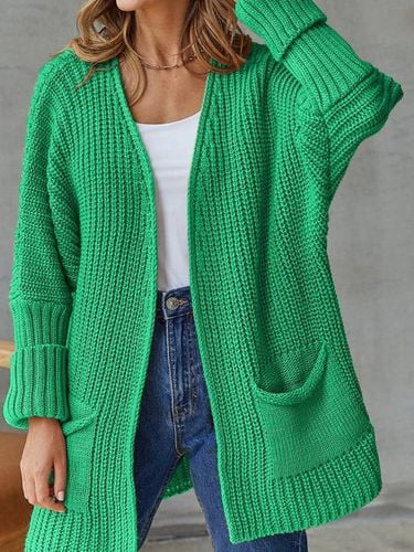 Casual Loose Plain Others Cardigan With No - Just Fashion Now - Modalova