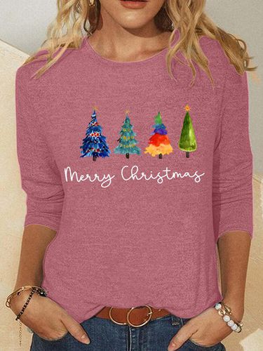 Christmas Tree Casual Long Sleeve Shirt - Just Fashion Now - Modalova